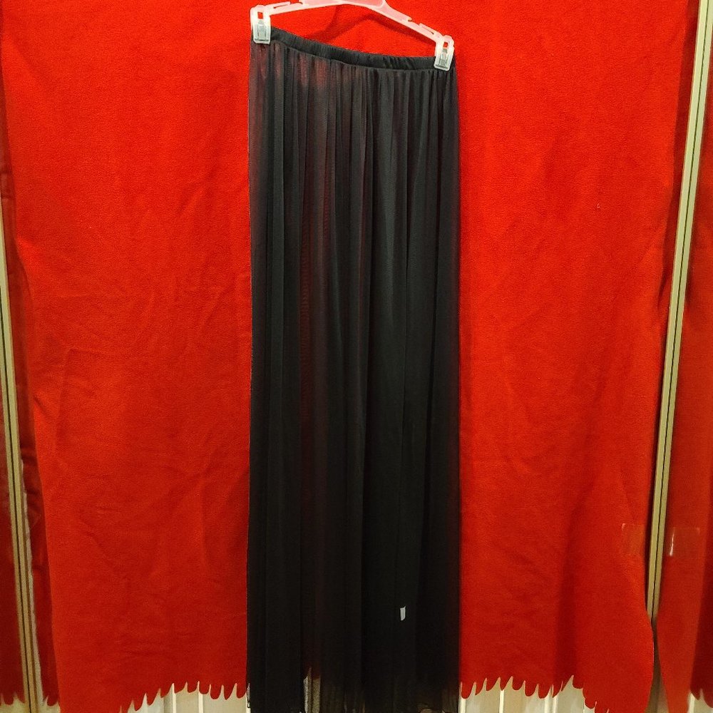 Black transparent maxi skirt